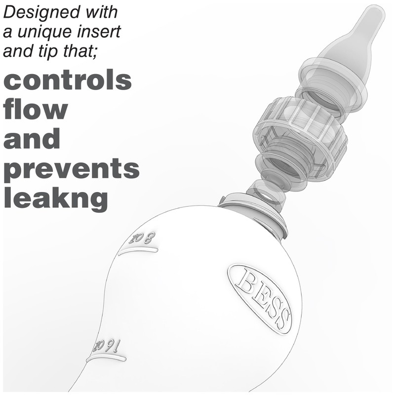 BESS Small Animal Nursing Bottle, No Leak Nipple with Insert,