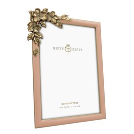 GIFTY GIFTY Vintage Thin Boarder Floral Photo Frame / 4x6 in | for Vertical and Horizontal Display on Tabletops | Perfect for Home Decor, Wedding, Graduation, Or Milestone Photos (Pink)