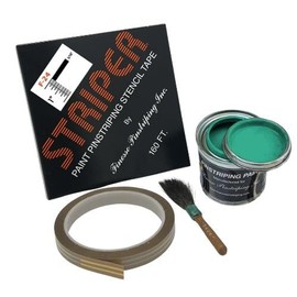 Finesse Pinstriping, Inc. Automotive Pinstriping KIT - Stencil/Brush/Paint - Pinstripe Your Car/Truck Results: 3/16 inch Stripe (Emerald Green, 42 Foot roll)