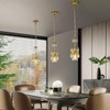 BNHHLZ Modern Crystal Chandelier, Gold Crystal Pendant Lighting Fixture, Elegant