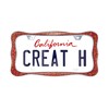 Creathome 3D Shining License Plate Frame (Chrome with Shining Red
