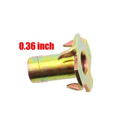 ZQIY 15PCS T Nut 4 Jaw Nut M8x20mm Threaded Insert Tee Nut Fixed Table Chair Legs Quad Spike Furniture Backboard Connection Rivet Nut for Wood Climbing Fixture Cabinetry Furniture