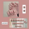 Press on Nails Short Glossy Peach-Pink to Mint Ombre False