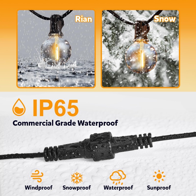 cshare Extension Cords for String Lights Inflatable Decorations, 2 Pin