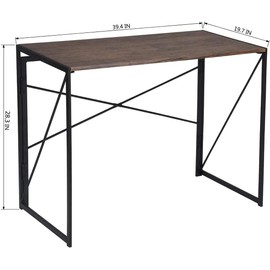 Garden Elements Modern Small Computer Folding Desk for Home Office, 39" (Brown)