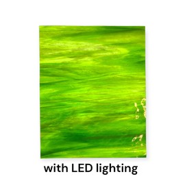 Wissmach Stained Glass Sheet: Light Green w/Streaks of Dark Green (8"x12"-1 sheet) by BiNARi Glass Studio