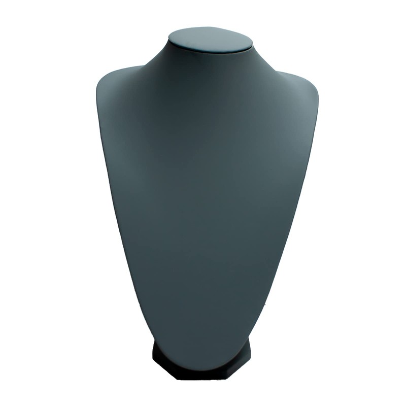 Grey Leatherette Necklace Pendant Chain Jewellery Shop Display Busts -