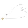 Flower Rhinestone Pendant Necklace Women Exquisite Fashionable Silver Letter A