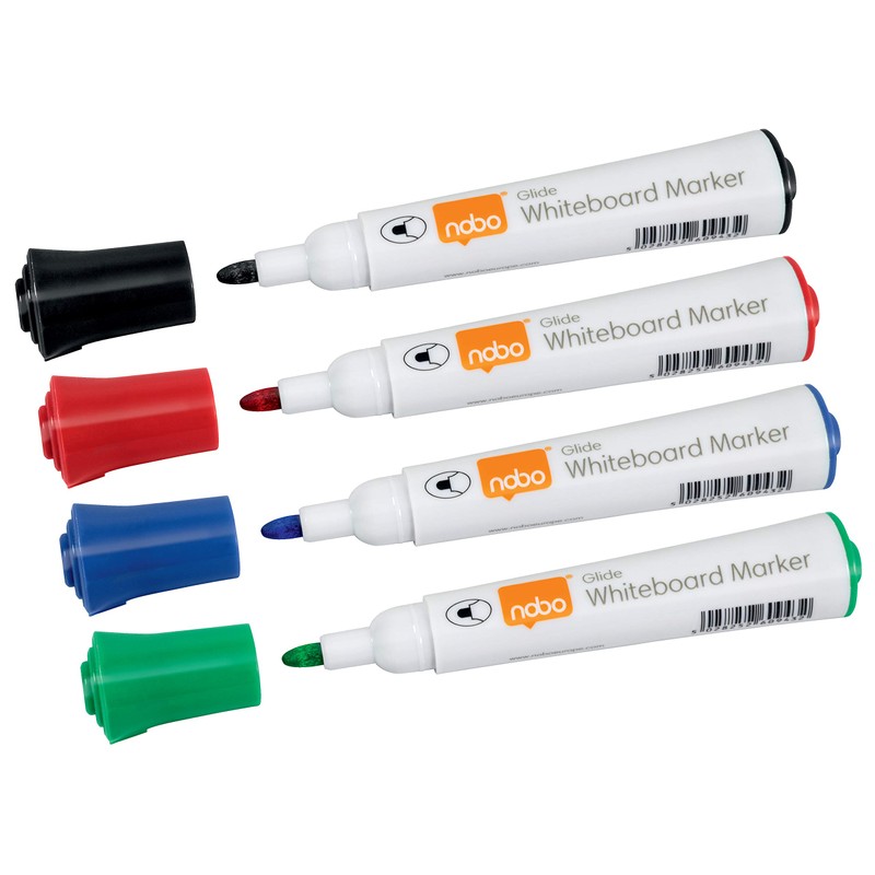 Nobo Glide Drywipe Whiteboard Pens, 2 mm Bullet Tip, Pack