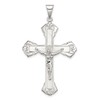 Sterling Silver Crucifix Cross Pendant Necklace with Polished INRI Charm