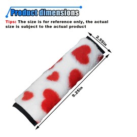 2PCS Car Seat Belt Cover Pads, Love Plush Shoulder Strap Cushions, Soft Seat Belt Protectors, Protect Shoulder and Neck, Driving Comfortable Seat Belt Covers for Adults Kids (Red)