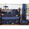 Solid Navy Blue Window Treatment Valance for Space Galaxy Bedding