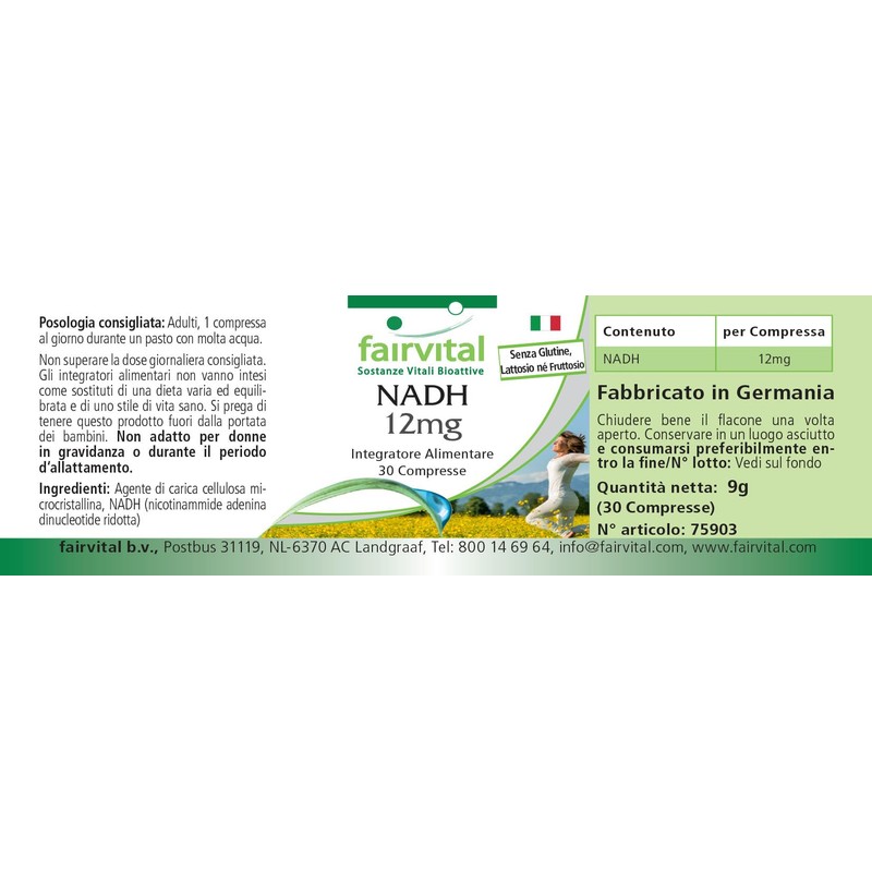 Fairvital | NADH 12mg - 30 Tabletten - HOCHDOSIERT -