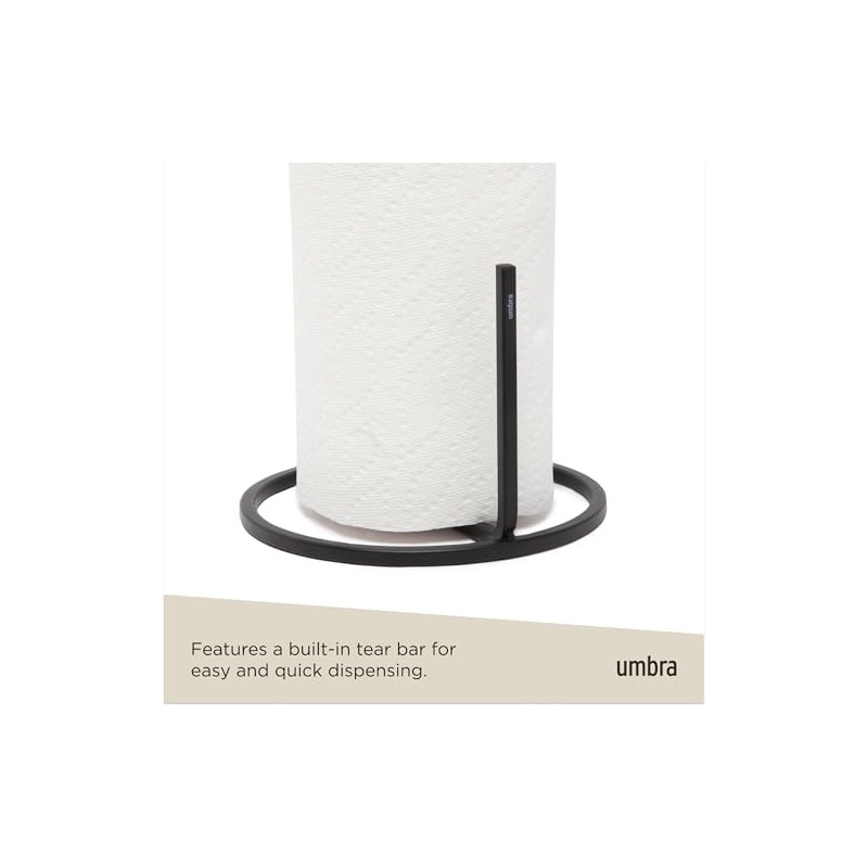 Umbra Squire Paper Towel Holder for Kitchen, Black
