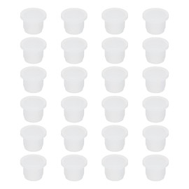 MECCANIXITY Silicone Rubber Hollow Plug Soft Flexible Stoppers T-Shaped Silicone Plugs for 12.5mm Hole White 24 Pieces