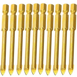 Boxonly 6 mm Wolframkarbid-Fliesenbohrer, flache Spitze, Sechskantschaft für Keramik, Porzellan, Glas, Ziegel, Präzisions-Anti-Rutsch-Bit für Akku- und Elektrobohrmaschinen