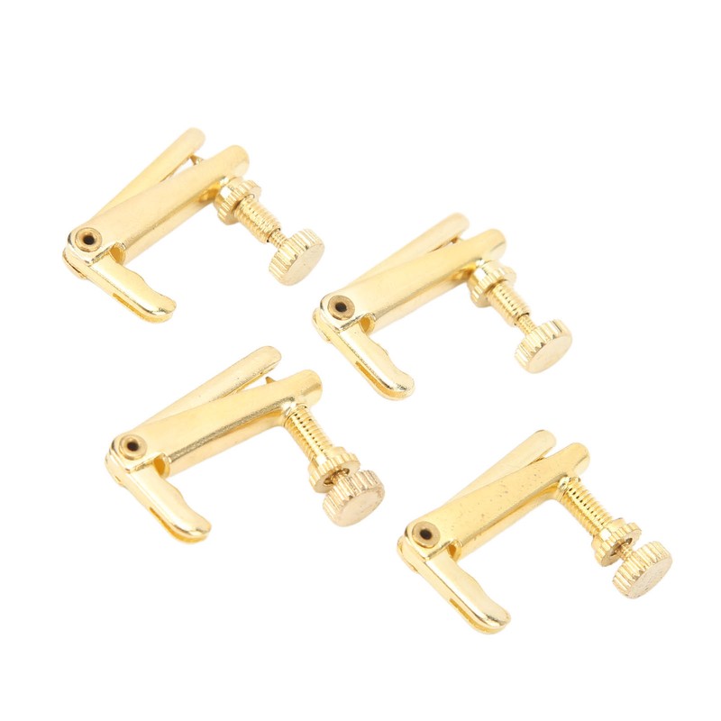 4PCS Violin Fine Tuner Golden Metal Wear Resistant String Fine