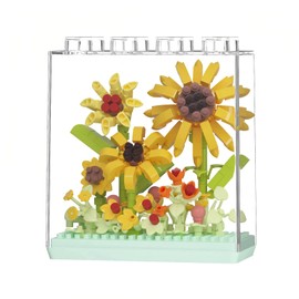 ZvveIIa Flower in A Box-DIY Building Blocks for Adults, Eternal Rose Bonsai with Display Case, Home & Office Decor, Adult Relaxing DIY, Creative Architecture Model Kit