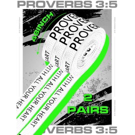 Jeere 2 Pair Christian Athletic Religious Shoe Laces with Proverbs 3: 5 Christ Printed Flat Shoelaces Running Sneakers(White Background)