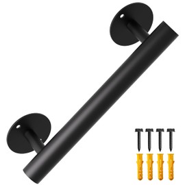 Heavy Duty Stair Railing, Wrought Iron Hand Rails for Indoor Stairs, Handrails for Bathroom, Basement, Porch Steps, Barrier-Free Staircase Grab Bar for Seniors, 12"