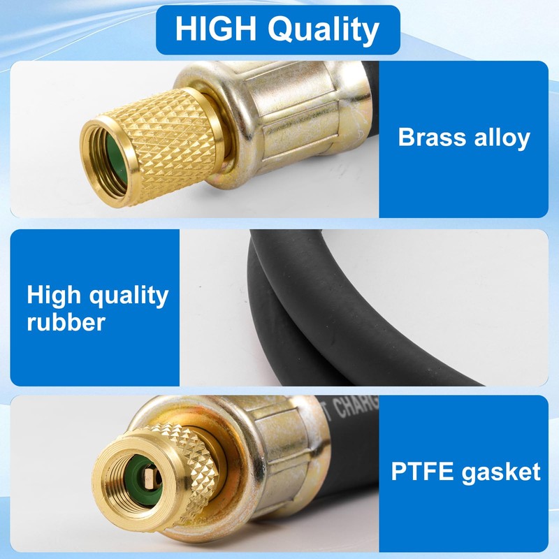 HVAC Vacuum Hose Evacuation Kit, 1/2'' ID Vacuum Refrigerant Charging