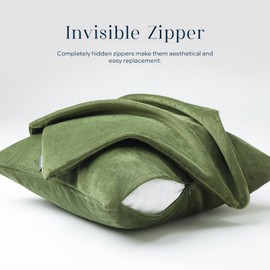 Phantoscope Pack of 2 Velvet Decorative Throw Decorative Pillow Cover Soft Solid Square Cushion Case for Couch Olive Green 12 x 20 inches 30 x 50 cm