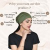SAKUCHI Slouchy Satin Lined Women Bamboo Beanie Headwear for Curly