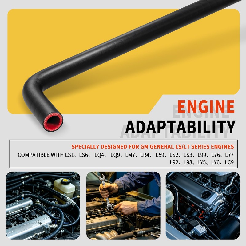 551065 3/4" ID (19mm) 90° Silicone Heater Hose Compatible with