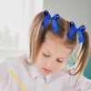 Girls School Hair Bows Set Accessories - Blue Bow Clips