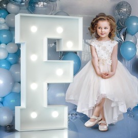 90 cm White Luminous Letters, Gigantic Luminous Letters Decoration Birthday, Wedding Anniversary, Decorative Letters LED Letters, Wedding Decoration, Birthday Engagement Decoration, Letter F