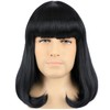 PUREHAIR Men's Short Black Bob Wig with Full Bangs Unisex