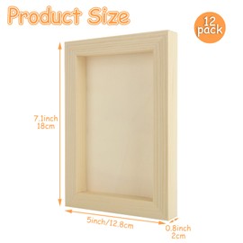 SHUESS 12 Pack Wood Canvas 5'' x 7'' Wood Panels for Painting, Unfinished Wood Cradled Painting Panel Boards for Arts & Craft, Wooden Canvas Panels