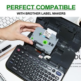 BOYEEZON 18mm Black on White Labelling Tape for Brother PT-P750W PT-D400 PT-D610BT D410 P-touch Label Printer, TZe-241 TZe TZ Te 241 0.7 8m Laminated PTouch Labeller Cassette, 3 PCS