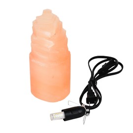 AMOYSTONE Orange Selenite Lamps Tower 8" Gemstones Crystals Night Light Table Decor, 3-4 lbs with Cord Led Bulb