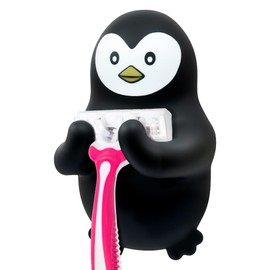 THEBESTU Penguin Silicone Razor Holder for Shower, Funny Penguin Razor Hooks Gifts for Men Women Penguin Lovers, Bathroom Kitchen Blade Shaver Hanger Wall Mount, Shower Razor Holder for Wall