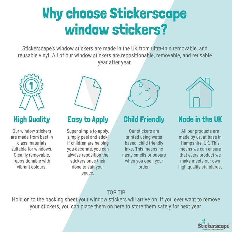 Stickerscape Spring Window Stickers (Option 2) | Spring Window Decal,