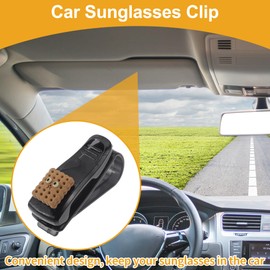 Partuto Auto-Sonnenbrillenclip Universaler Sonnenblenden Brillenhalter Clip ABS-Harz Schwamm Schwarz Braun 7x2,5cm 1 STK