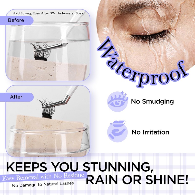 WINKGIGGLE Self Adhesive Eyelashes Kit, Pre Glued Lashes Cluster With