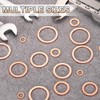 sourcing map 100Pcs M14 Flat Washer Copper Washer Sealing Rings,