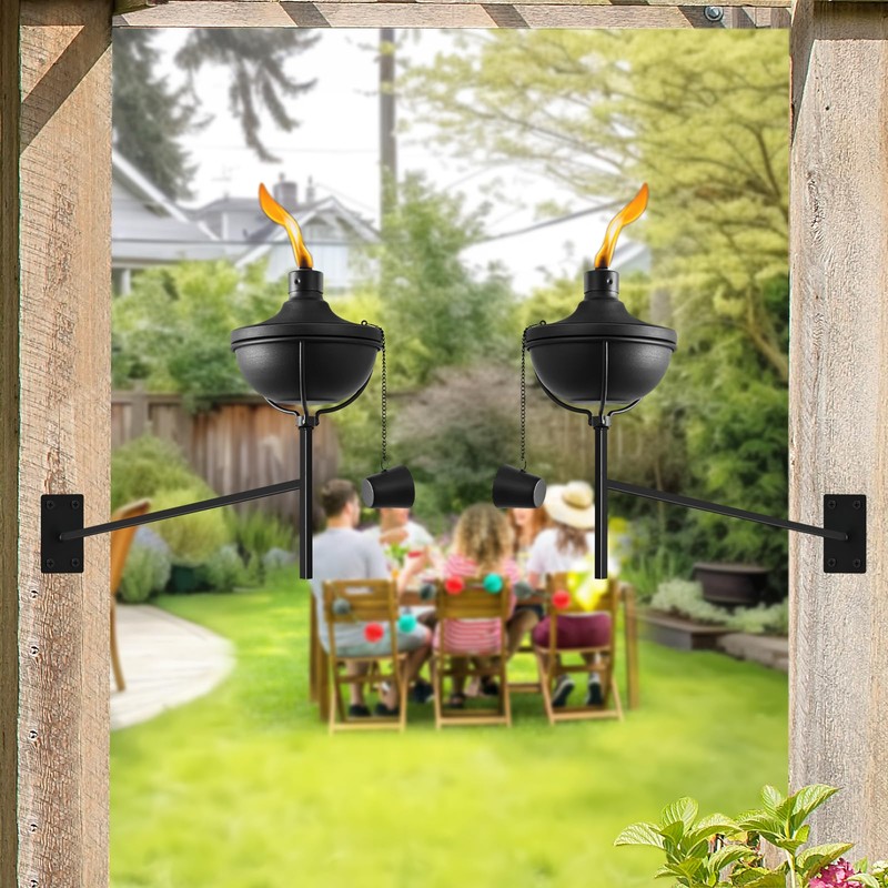 ZSZMFH 6 Pcs Wall Mounted Citronella Torches, 23.5 oz Garden