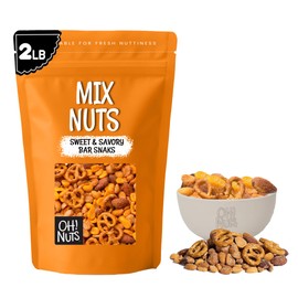 Oh! Nuts Sweet & Savory Bar Snack Nut Mix is a delightful blend of nuts offering a perfect balance of sweet and savory flavors. It's a mouthwatering treat for any snacking occasion. (2LB)