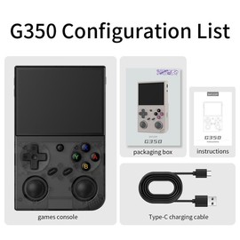 BATLEXP G350 Portable Gaming Console 3.5-inch IPS Screen Linux 64-bit WIFI Dual Joystick Motor Vibration 3200mAh - Color: Black