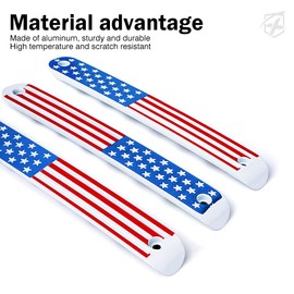 Xprite 5PCS Brushed Aluminum Side Door Handle Inserts & Cover Trim Compatible with 2007-2018 Jeep Wrangler JK JKU Unlimited Sahara Rubicon 4 Door - Durable, Stylish Black Exterior Decoration(US Flag)