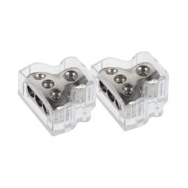 LABRIMP 2pcs Car Audio Ground Distributor Block Way for Up to Amplifiers Transparent Design for Clean Installation Durable Material for Reliable Performance