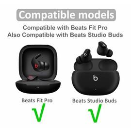 6 Pairs Compatible with Beats Fit Pro Ear Tips Buds, Eartips Gel S/M/L 3 Size Replacement Flexible Soft Silicone Rubber Skin Wing Compatible with Beats Fit Pro - Black