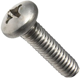 1/4-20 x 5 Pan Head Machine Screws, Full Thread, Phillips Drive, Stainless Steel 18-8, Bright Finish, Machine Thread, Quantity 10 Pieces by Fastenere