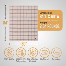 Chubbuck 100% Wool Blanket Camping (60" x 84") - Large Warm Blanket for Camping, Emergency, Outdoor Concerts and Home Use - Fire Retardant, Soft and Warm Blankets for Winter (Scotch)