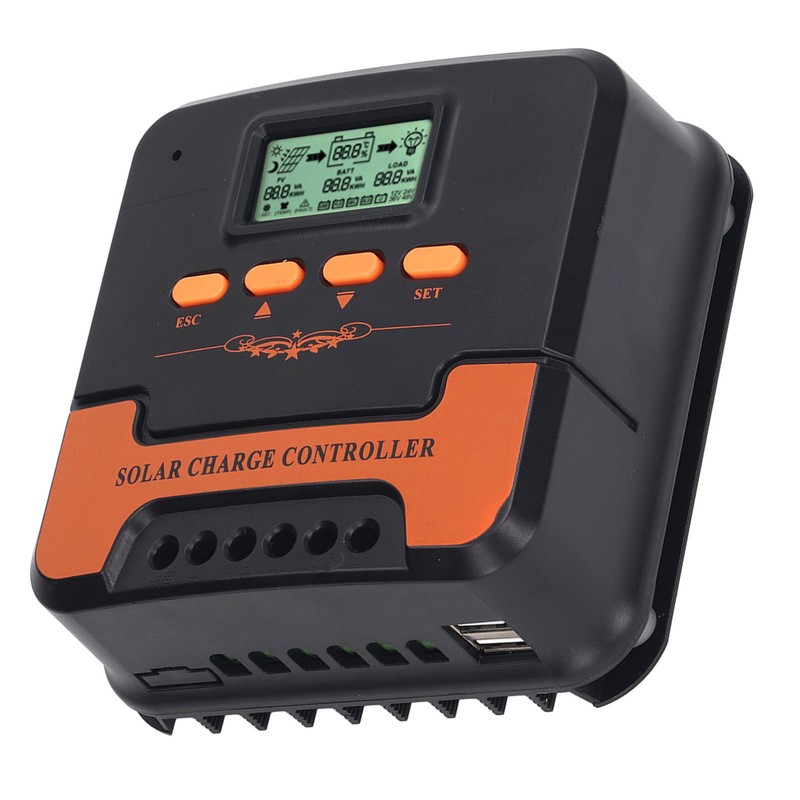 Solar Charge Controller 12V 24V MPPT LCD Display 5V 3A