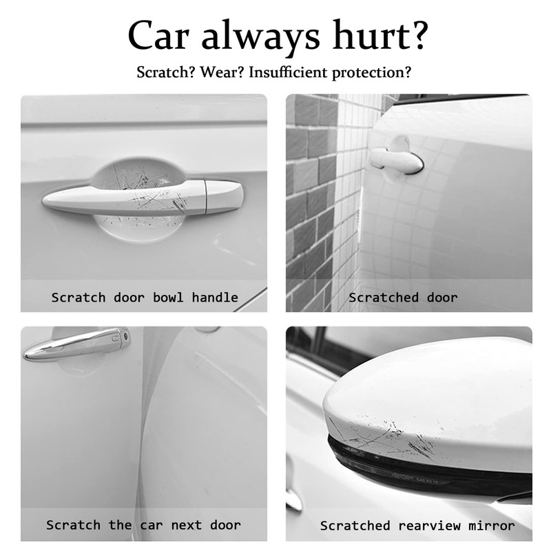 BetterJonny 10PCS Crystal Car Door Scratch Protector, Rhinestone Bling Scratch
