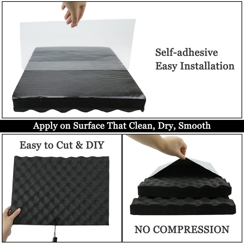 BXI Soundproofing Closed Cell Foam - 8 Pack Self-adhesive 16''